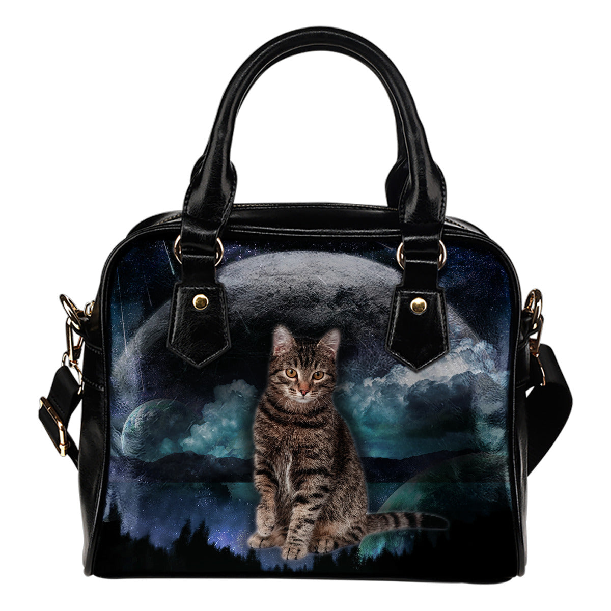 Cat Handbag Cat Planet Shoulder Handbag