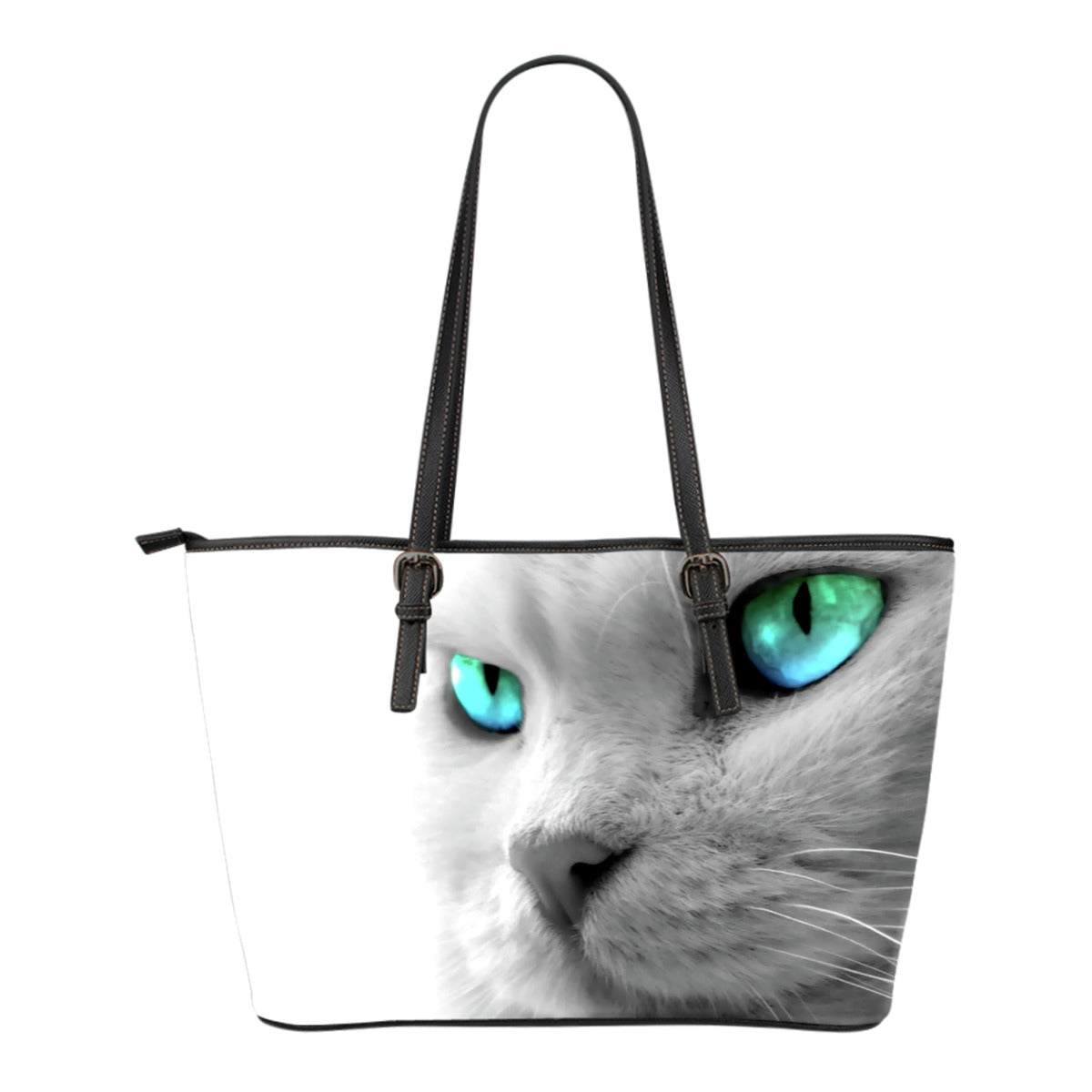 Cat tote Bag Cats Eyes Leather Small Handbag